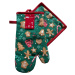 Vánoční kuchyňský set vánoční rukavice/chňapka CHRISTMASSY zelená 18x30 cm/20X20 cm 100% bavlna 