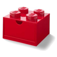 LEGO® stolní box 4 se zásuvkou - červená