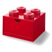 LEGO® stolní box 4 se zásuvkou - červená