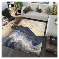 Černý designový koberec s abstraktním vzorem Šířka: 140 cm | Délka: 200 cm