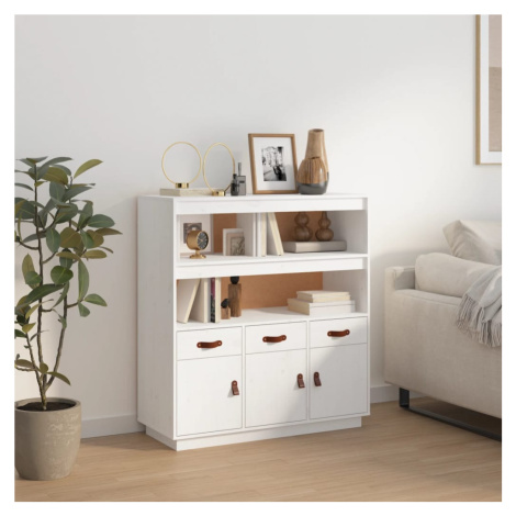 vidaXL Skříň highboard bílá 100 x 40 x 108,5 cm masivní borové dřevo