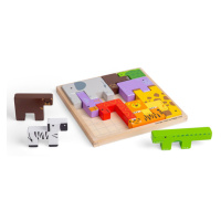 Bigjigs Toys Dřevěné kostky puzzle se zvířátky safari