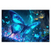 Dřevěné puzzle Fluorescentní motýl A3 svítící ve tmě