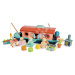 Dřevěná loďka Little Otter Canal Boat Tender Leaf Toys s 3 figurkami vyder a doplňky