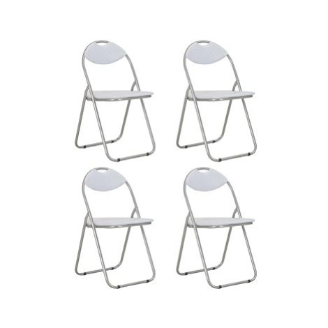 Skládací jídelní židle 4 ks bílé umělá kůže SHUMEE