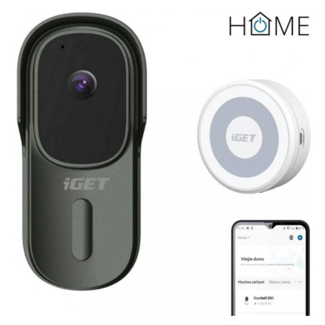 iGET HOME Doorbell DS1 Anthracite + Chime CHS1 White