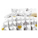 Šedé valentýnské ložní povlečení s bílými srdíčky