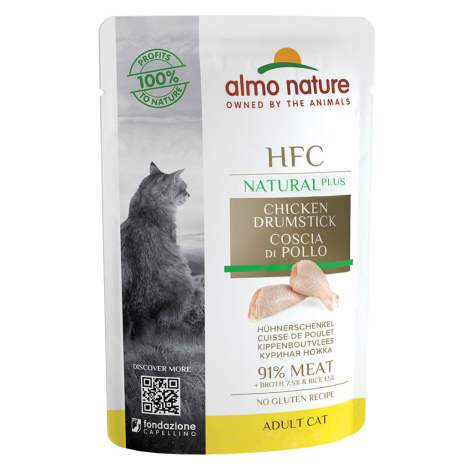 Výhodné balení Almo Nature HFC Natural Plus 24 x 55 g - kuřecí stehna Almo Nature Holistic
