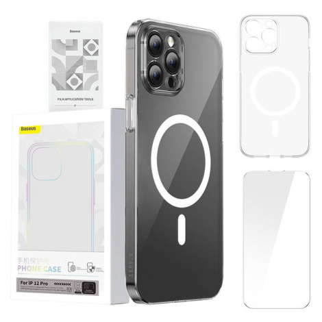Baseus Pouzdro na telefon Baseus Magnetic Crystal Clear pro iPhone 12 Pro (průhledné) s ochranný