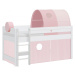 Vyvýšená postel s doplňky fairy - bílá/růžová