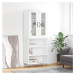 vidaXL Skříň highboard lesklá bílá 69,5 x 34 x 180 cm kompozitní dřevo