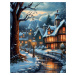 Obrazy na stěnu - Zamrzlá večerní vesnička Rozměr: 40x50 cm, Rámování: vypnuté plátno na rám