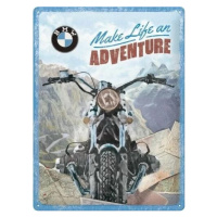 Plechová cedule BMW - Make Life an Adventure, 30 × 40 cm