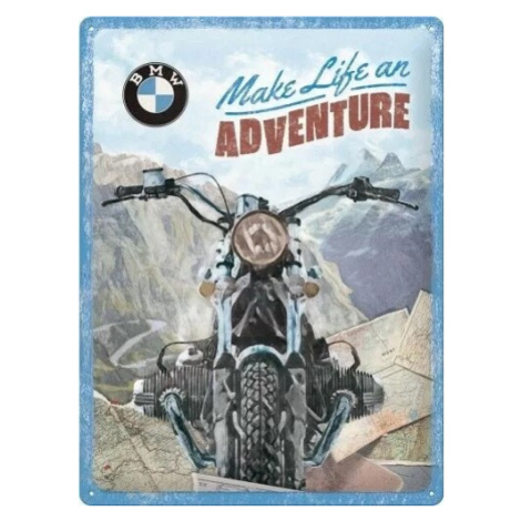 Plechová cedule BMW - Make Life an Adventure, 30 × 40 cm POSTERSHOP