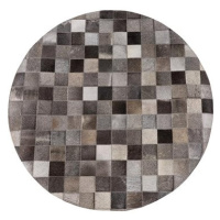 Šedý patchwork koberec z hovězí kůže ? 140 cm BERGAMA, 74987