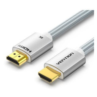 Vention HDMI 2.1 Cable 8K 2M Silver Aluminum Alloy Type