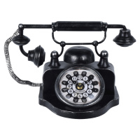 Stolní hodiny Old telephone, černá