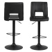 Dkton Designová barová židle Nerine černá-ekokůže - Skladem
