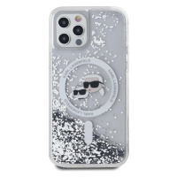 Karl Lagerfeld Liquid Glitter Karl and Choupette Heads MagSafe Zadní Kryt pro iPhone 12/12 Pro T