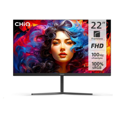 CHiQ 22\" UltraSlim monitor 22F650 FHD, 100 Hz, Frameless, černý