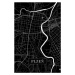 Mapa Plzen black, (26.7 x 40 cm)