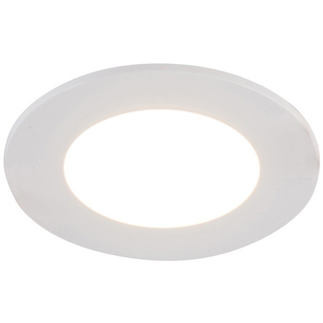 Bílé zapuštěné bodové světlo vč. LED 3stupňové stmívatelné IP65 - Blanca QAZQA