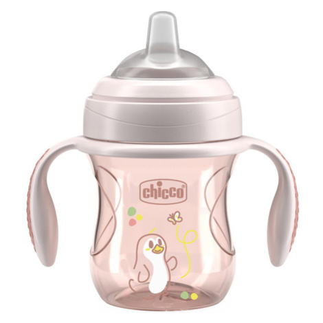 CHICCO Hrneček Transition učicí s držadly 200 ml, pink