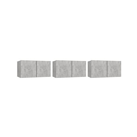 SHUMEE závěsná 3 ks betonově šedá, 60 × 30 × 30 cm