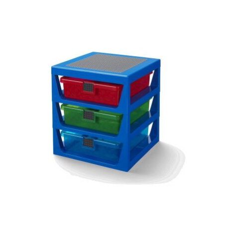 LEGO organizér se třemi zásuvkami - modrá SmartLife