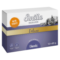 Smilla Deluxe Mousse 12 x 85 g - 10 % sleva - kousky v omáčce s krůtou a špenátem