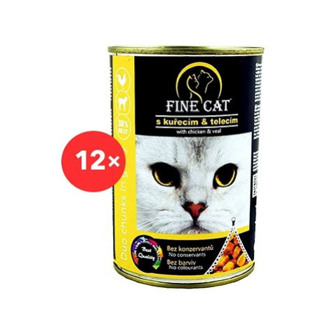 Fine Cat Konzerva pro kočky duo kuřecí s telecím 12 × 415 g