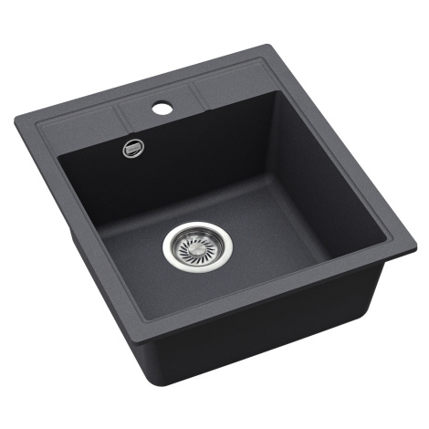 Helika Vestavný granitový dřez Nova, grafitová, 46 x 51 cm