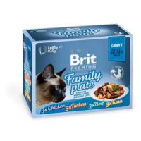 Brit Premium Cat Pouch Family Plate 1200 g (12 × 100 g)