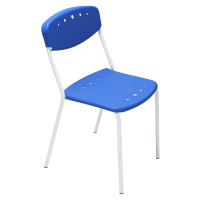 Stohovací židle PENNY, bal.j. 4 kusy, bílý podstavec, modrá