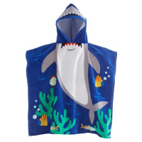 Modré bavlněné dětské pončo Shark – Catherine Lansfield