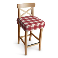 Dekoria Sedák na židli IKEA Ingolf - barová, tmavě červená kostka velká, barová židle Ingolf, Qu