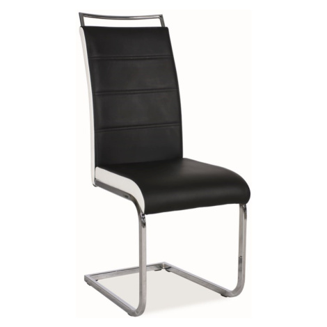 Jídelní čalouněná židle MACROLOBUM, černá/bílá ekokůže Casarredo
