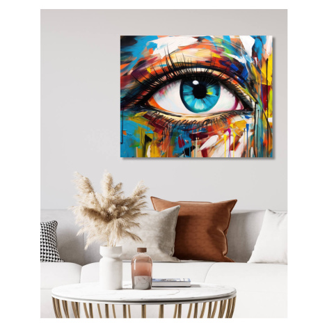 Obrazy na stěnu - Abstrakt - oko v barvách Rozměr: 40x50 cm, Rámování: vypnuté plátno na rám
