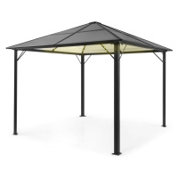 Blumfeldt Pantheon Solid Sky Ambient Solar, pavilon s šedou střechou, 3 × 3 m, polykarbonát, hli