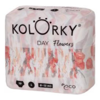 KOLORKA DAY - květy - L (8-13 kg) - 19 ks - jednorázové eko plenky