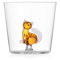 Ichendorf Milano designové sklenice na vodu Tabby Cat Tumbler Amber Cat with White Tail