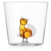 Ichendorf Milano designové sklenice na vodu Tabby Cat Tumbler Amber Cat with White Tail