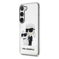 Karl Lagerfeld IML Glitter Karl and Choupette NFT Zadní Kryt pro Samsung Galaxy S23+ Transparent