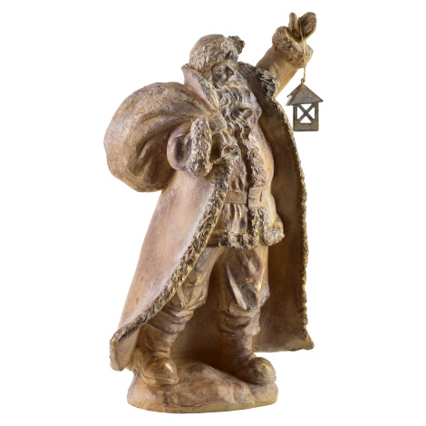Mondex Vánoční figurka svatý Mikuláš Santa Lila 41 cm hnědá