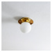 Eko-Light Stropní svítidlo Plato, zlatá barva, kov, opálové sklo, Ø 19 cm