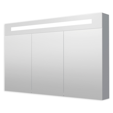 Zrcadlová skříňka s osvětlením Naturel Iluxit 120x75 cm MDF šedostříbrná GALZS120LED