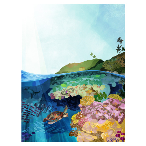 Ilustrace Underwater World, Goed Blauw, (30 x 40 cm)