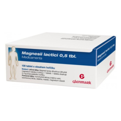 MAGNESII LACTICI 0,5 TBL. MEDICAMENTA 0,5G neobalené tablety 100