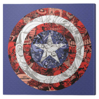 Obraz na plátně Captain America - Shield Collage, 2 - 40×40 cm