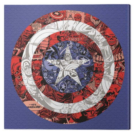 Obraz na plátně Captain America - Shield Collage, 2 - 40×40 cm Pyramid